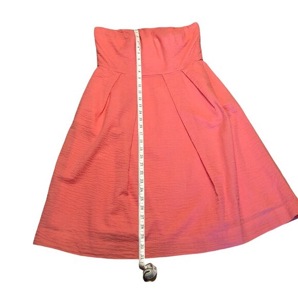 J. CREW Pink Strapless Dress 100% Cotton Lorelei Seersucker 24356 Women's Size 8 - Picture 12 of 15
